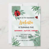 Invitation Jour d'anniversaire mignon rouge Polka dot Ladybug (Devant)