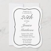 Invitation Jour d'anniversaire minimaliste blanc (Devant)