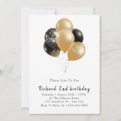 Invitation Jour d'anniversaire moderne minimaliste (Devant)