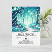 Invitation Jour d'anniversaire numérique de Woodland magique (Debout devant)