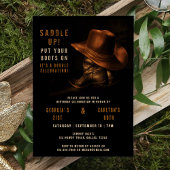 Invitation Jour d'Anniversaire Pays Western Cowboy Casquette 