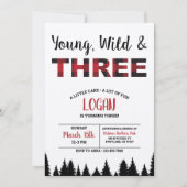Invitation Jour D'Anniversaire Plaid Young Wild &  (Devant)