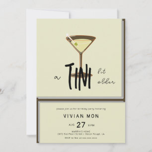 Invitation Jour d'anniversaire stylé Olive Martini a Tini Bit
