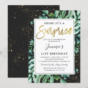 Invitation Jour d'anniversaire surprenant pour la verdure d'o