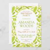 Invitation Jour d'anniversaire verdoyant (Devant / Derrière)