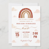 Invitation Jour d'anniversaire virtuel de la Rainbow Boho en  (Devant)