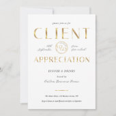 Invitation Jour d'appréciation des clients Logo blanc et or E (Devant)