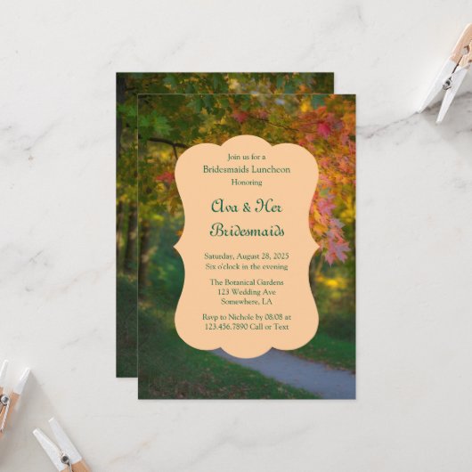 Invitation Jour d'automne coloré Bridesservatrices Déjeuner (Devant/Arrière en situation)