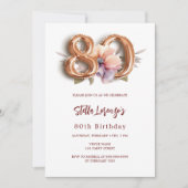 Invitation Jour de 80e anniversaire de pêche à l'or blanc (Devant)