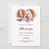 Invitation Jour de 90e anniversaire de pêche à l'or blanc (Devant)