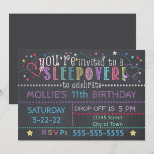 Invitation Jour de congé d'anniversaire en tableau noir