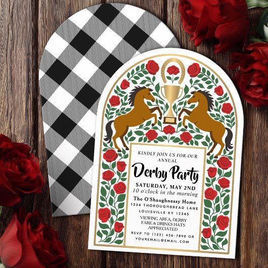 Invitation Jour de course de chevaux de Derby pour les Blancs