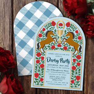 Invitation Jour de Derby de course de chevaux folklorique