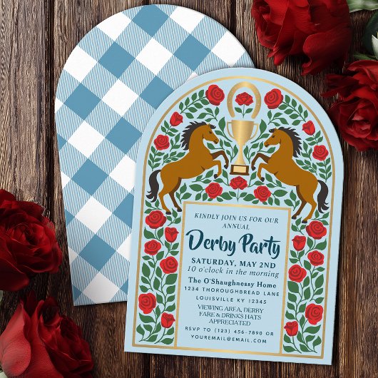 Invitation Jour de Derby de course de chevaux folklorique