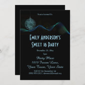 Invitation Jour de Fête de Glace Bleue Douceur de Noël 16 Ann (Devant / Derrière)