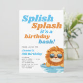 Invitation Jour de fête de la piscine de Splish (Debout devant)