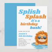 Invitation Jour de fête de la piscine de Splish (Devant / Derrière)