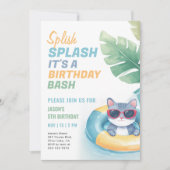 Invitation Jour de fête de la piscine de Splish (Devant)