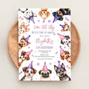 Invitation Jour de fête pour chien Temps de fête pour chiot F