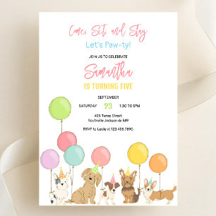 Invitation Jour de fête pour chien Temps de fête pour chiot F