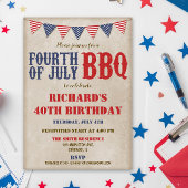 Invitation Jour de juillet N'IMPORTE QUEL ÂGE rustique