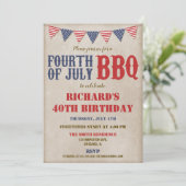 Invitation Jour de juillet N'IMPORTE QUEL ÂGE rustique (Debout devant)