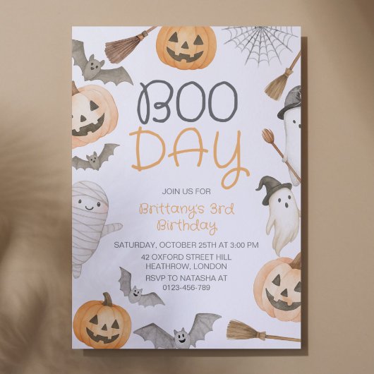 Invitation Jour de la Boite Halloween Éffrayant Anniversaire