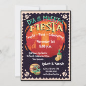 Invitation Jour de la célébration morte de fiesta de famille (Dos)