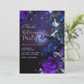 Invitation Jour de la Dead Girl Purple Blue Retraite Party (Debout devant)