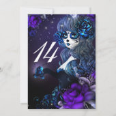 Invitation Jour de la Dead Girl Purple Blue Retraite Party (Dos)