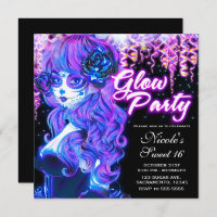 Jour de la Dead Sugar Skull Girl Glow Neon Party