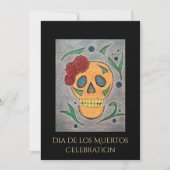 Invitation Jour de la fête d'Halloween du crâne de sucre mort (Devant)