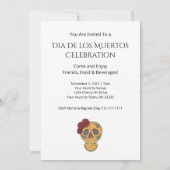 Invitation Jour de la fête d'Halloween du crâne de sucre mort (Dos)