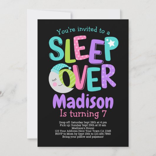 Invitation Jour de la fête du pyjama (Devant)