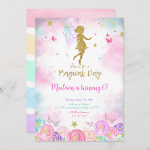 Invitation Jour de la Magie, Fairy Birthday Party