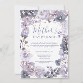 Invitation Jour de la mère de l'or chic lavande à l'aquarelle (Devant)