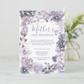 Invitation Jour de la mère de l'or chic lavande à l'aquarelle (Debout devant)