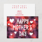 Invitation jour de la mère heureuse bokeh (Devant / Derrière)