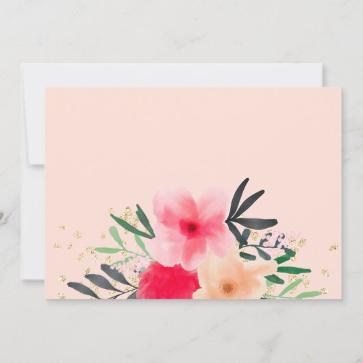 Invitation Jour de la mère moderne rose floral poupée rose gi (Dos)