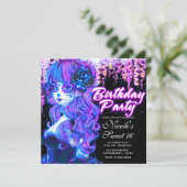 Invitation Jour de la mort crâne de sucre lueur Anniversaire (Debout devant)