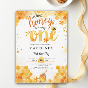 Invitation Jour de la petite abeille mignonne aquarelle 1er a