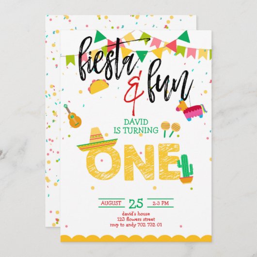 Invitation Jour de la première fête du garçon (Devant / Derrière)