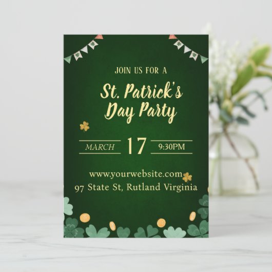 invitation Jour de la Saint Patrick (Debout devant)