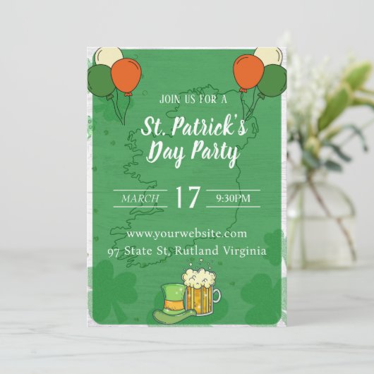 invitation Jour de la Saint Patrick (Debout devant)