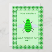 Invitation Jour de la Saint-Patrick Abeille et Trèfles (Devant)
