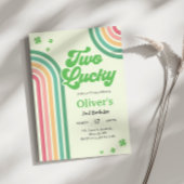 Invitation Jour de la Saint Patrick Arc-en-ciel deux chanceux