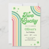Invitation Jour de la Saint Patrick Arc-en-ciel deux chanceux (Devant)