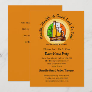 Invitation Jour de la Saint Patrick Beer & Drapeau Modifier l