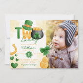 Invitation Jour de la Saint Patrick DEUX Lucky 2e anniversair (Devant)