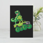Invitation Jour de la Saint Patrick Dinosaur Monster Shamrock (Debout devant)
